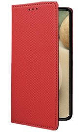 Кожен калъф тефтер и стойка Magnetic FLEXI Book Style за Samsung Galaxy A12 A125F / Samsung Galaxy A12 A127F червен